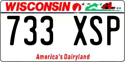 WI license plate 733XSP
