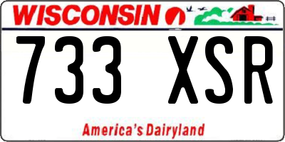 WI license plate 733XSR