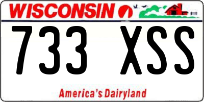 WI license plate 733XSS