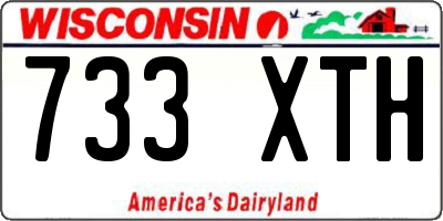 WI license plate 733XTH