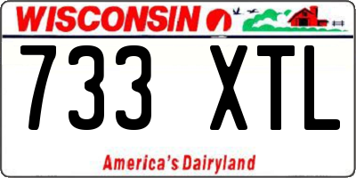 WI license plate 733XTL