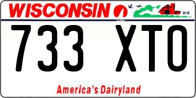 WI license plate 733XTO