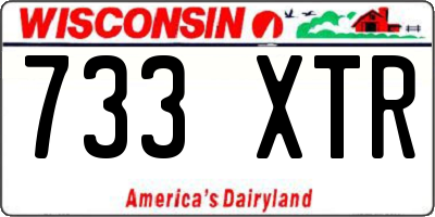 WI license plate 733XTR