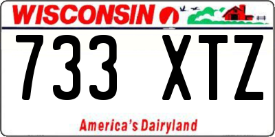 WI license plate 733XTZ