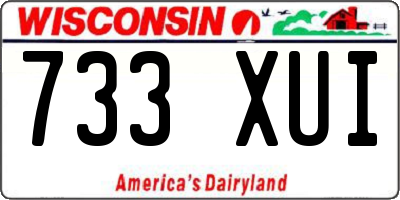 WI license plate 733XUI