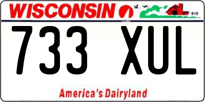 WI license plate 733XUL