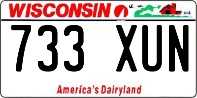 WI license plate 733XUN
