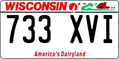 WI license plate 733XVI