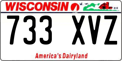 WI license plate 733XVZ