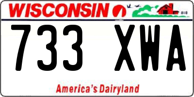 WI license plate 733XWA