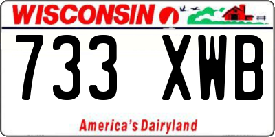 WI license plate 733XWB