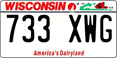 WI license plate 733XWG