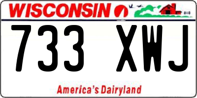 WI license plate 733XWJ