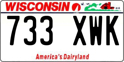 WI license plate 733XWK