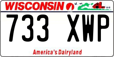 WI license plate 733XWP