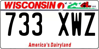WI license plate 733XWZ