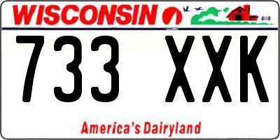 WI license plate 733XXK