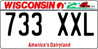 WI license plate 733XXL