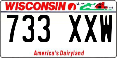 WI license plate 733XXW