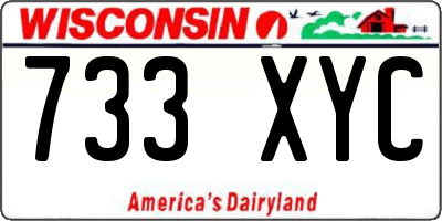 WI license plate 733XYC