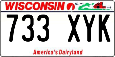 WI license plate 733XYK