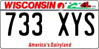 WI license plate 733XYS