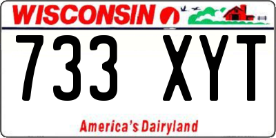 WI license plate 733XYT