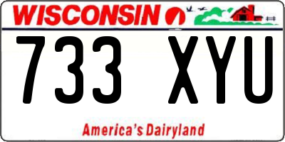 WI license plate 733XYU