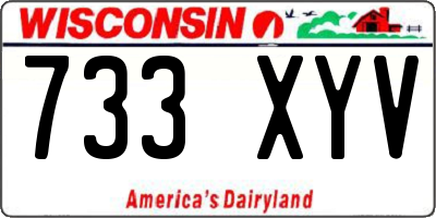 WI license plate 733XYV