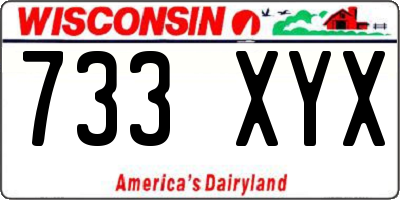 WI license plate 733XYX