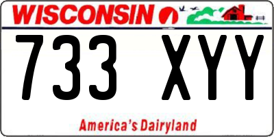 WI license plate 733XYY