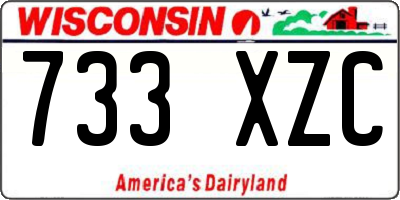 WI license plate 733XZC