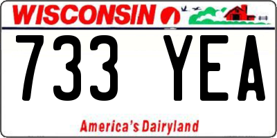 WI license plate 733YEA
