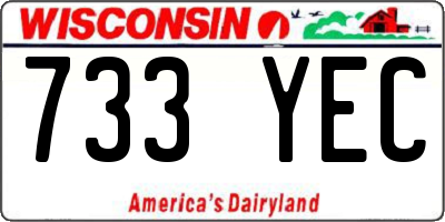 WI license plate 733YEC