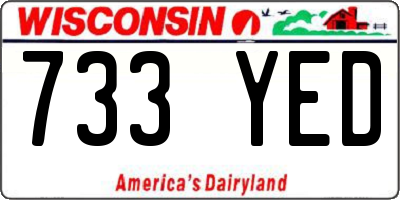 WI license plate 733YED