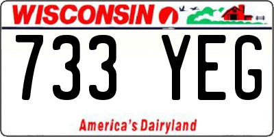 WI license plate 733YEG