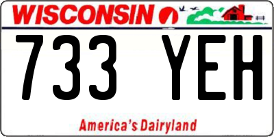 WI license plate 733YEH