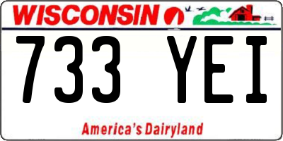 WI license plate 733YEI