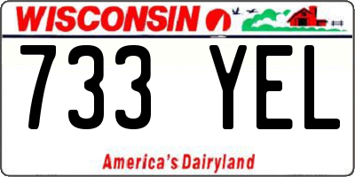 WI license plate 733YEL