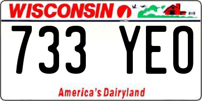 WI license plate 733YEO