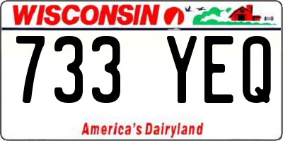 WI license plate 733YEQ