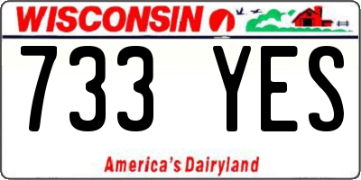 WI license plate 733YES
