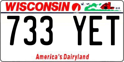 WI license plate 733YET