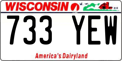 WI license plate 733YEW
