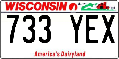 WI license plate 733YEX