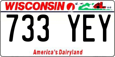 WI license plate 733YEY