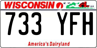 WI license plate 733YFH