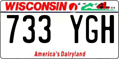 WI license plate 733YGH
