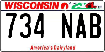 WI license plate 734NAB