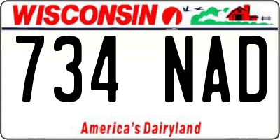 WI license plate 734NAD